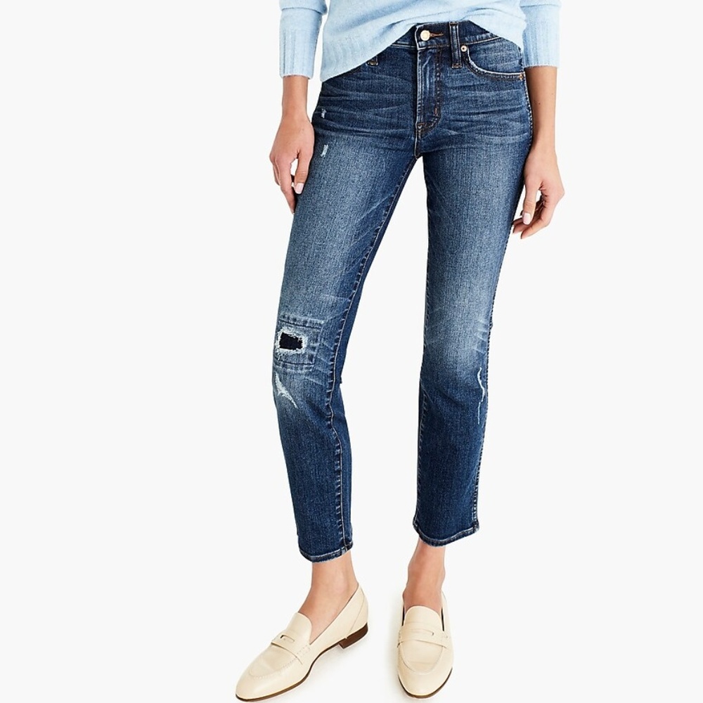 Vintage straight jean in rip-and-repair